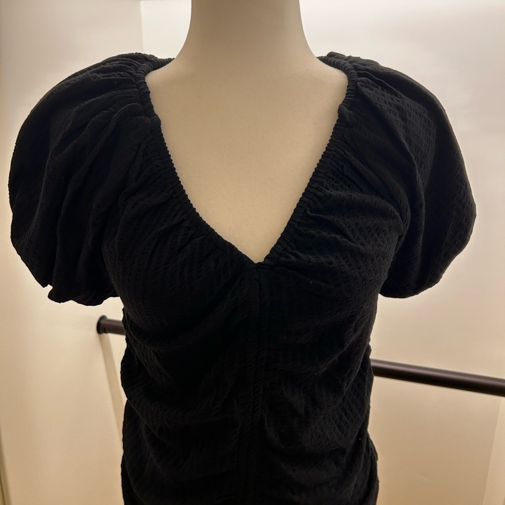 LOFT Elegant Black Textured Top